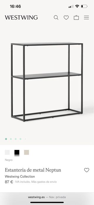 Recibidor negro metal 80x80