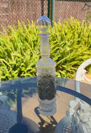 Botella decorativa vintage con estaño