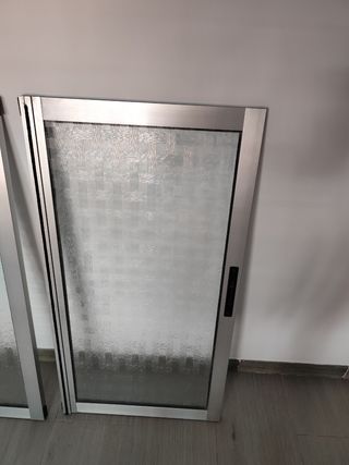 6 ventanas Cristal Aluminio Plateado.