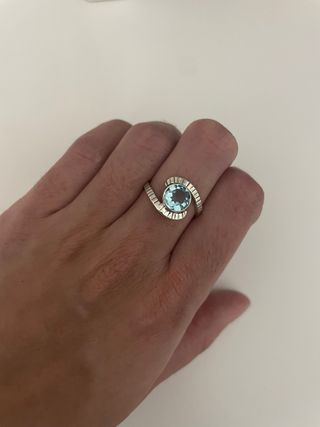 Anillo plata azul - joya elegante