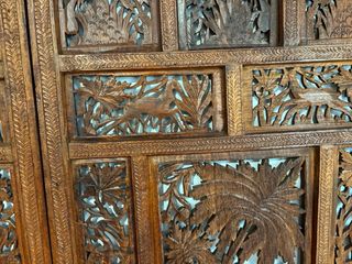 Biombo madera tallada 4 hojas