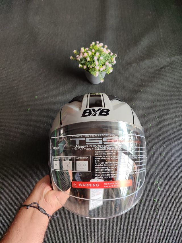 Casco moto jet gris talla L unisex