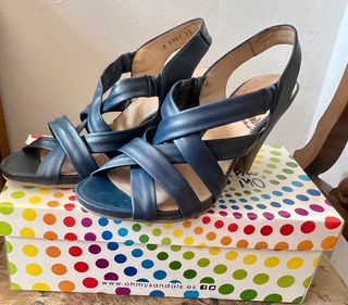 Sandalias tacón Wonder azul marino 37