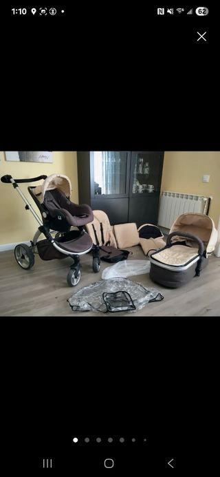 Cochecito bebé 3 piezas beige