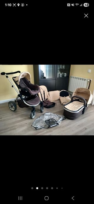 Cochecito bebé 3 piezas beige