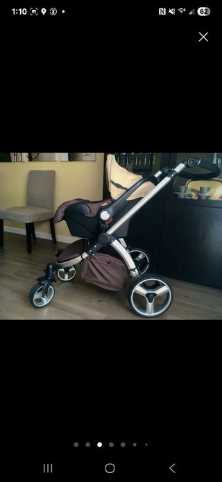 Cochecito bebé 3 piezas beige