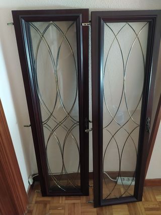 Puertas madera y cristal y plomo