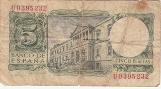 Billete 5 Pesetas España 1954