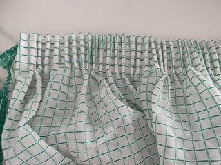 Cortinas cocina cuadros verde-blanco