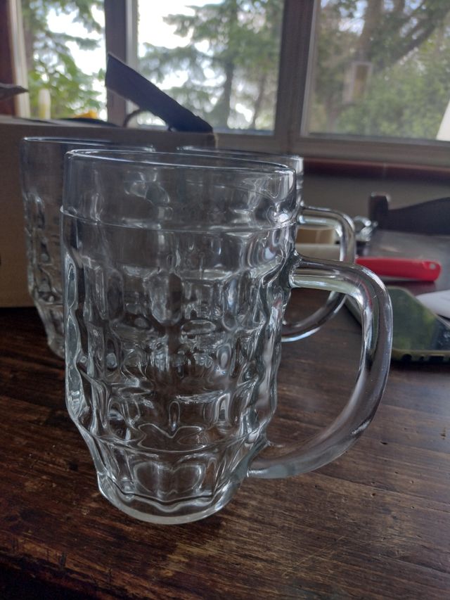 3 boccali birra vetro - nuovi