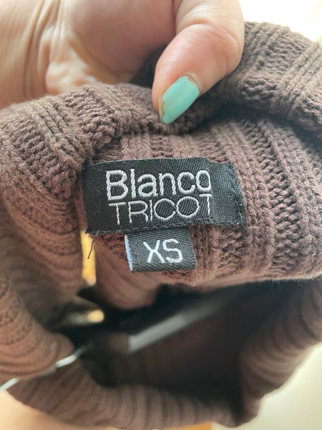 Vestido lana Blanco Tricot XS