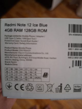 Xiaomi Redmi 12 5G -y xiomi note 12, 60€. Cada 1