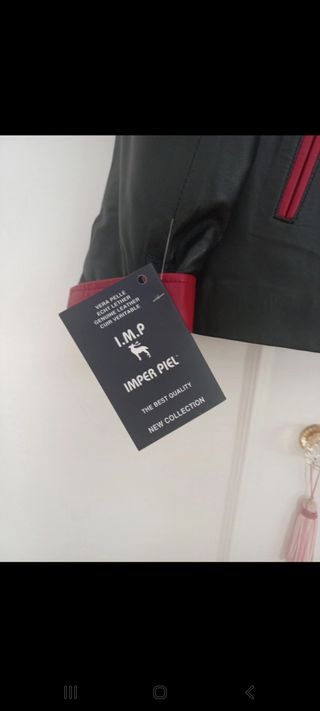 Chaqueta Imper Piel Piel negra y roja XXL
