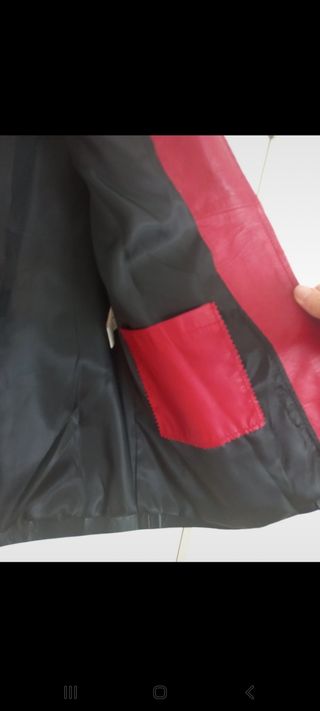 Chaqueta Imper Piel Piel negra y roja XXL