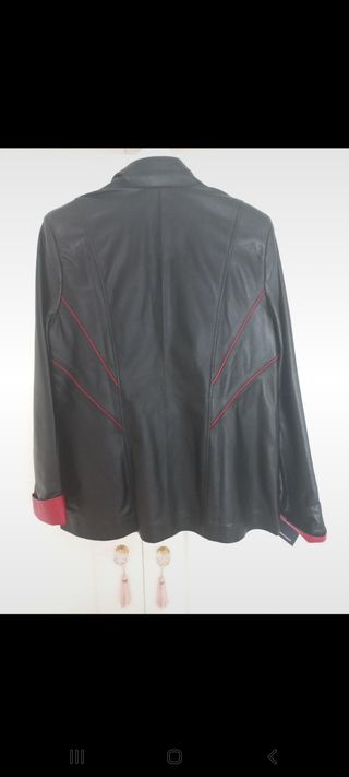 Chaqueta Imper Piel Piel negra y roja XXL