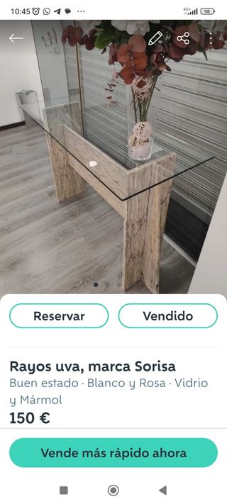 Mesa  cristal mármol