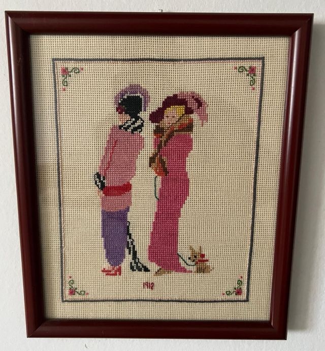 Cuadros  punto de cruz moda femenina (1880-1924)