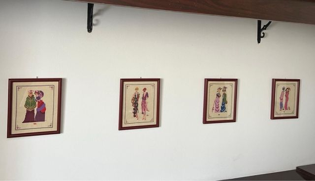 Cuadros  punto de cruz moda femenina (1880-1924)