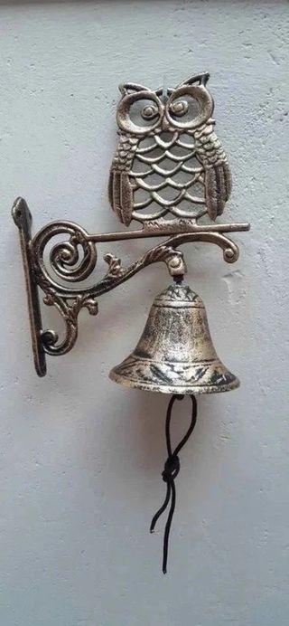 Campana porta con gufo - metallo
