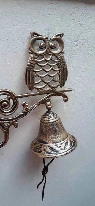 Campana porta con gufo - metallo