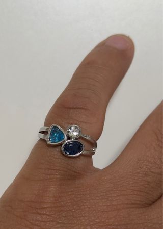 Anillo Ajustable de Plata 925 / Brillantes