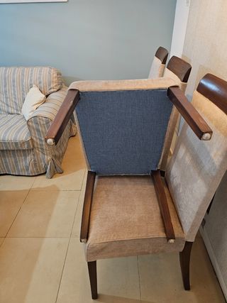 4 sillas teka tapizadas beige