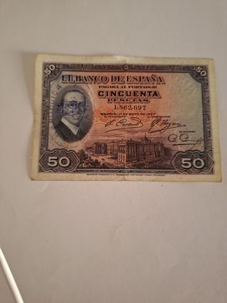 50 Pesetas de 1927.