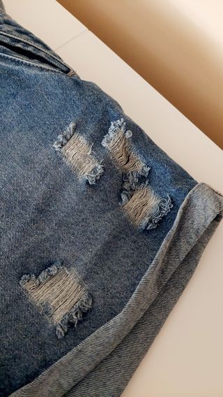 Peto vaquero corto azul - Talla L