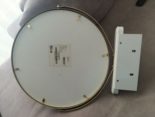 Espejo tocador dorado con base