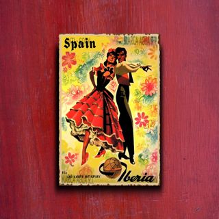 PLACA METALICA TURISMO ESPAÑA IBERIA TWA CARTEL
