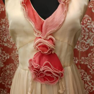 Vestido Futura seda XL beige/rosa
