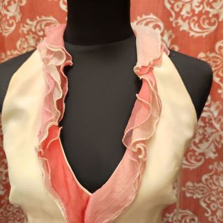 Vestido Futura seda XL beige/rosa