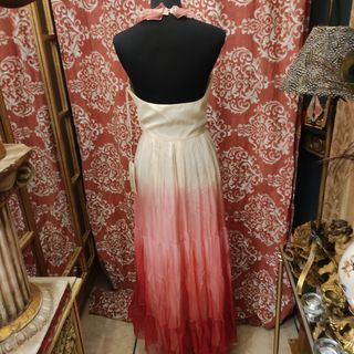 Vestido Futura seda XL beige/rosa