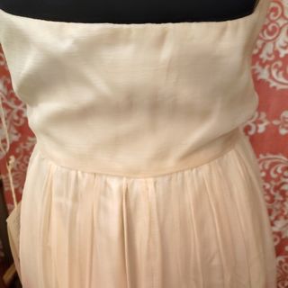 Vestido Futura seda XL beige/rosa
