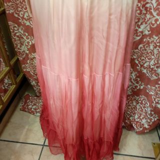 Vestido Futura seda XL beige/rosa