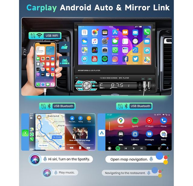 Radio para Coche 7" 1 DIN