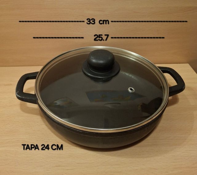 Cazuela negra 24cm c/tapa