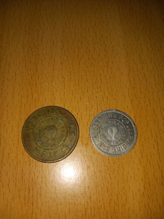 2 tokens moneda de Terrassa 10 céntimos 1935