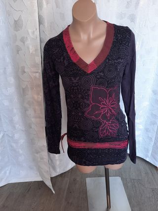 Jersey Desigual Negro-Morado