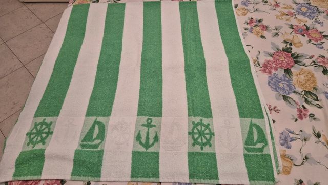 Teli mare cotone a righe verdi