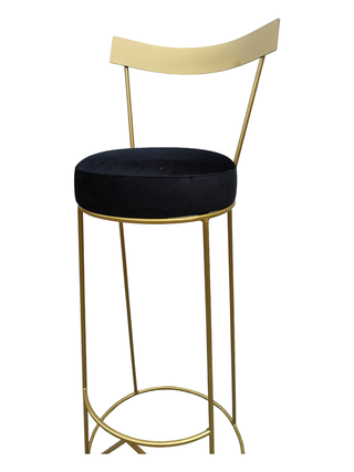 Taburete metal dorado- terciopelo rosa