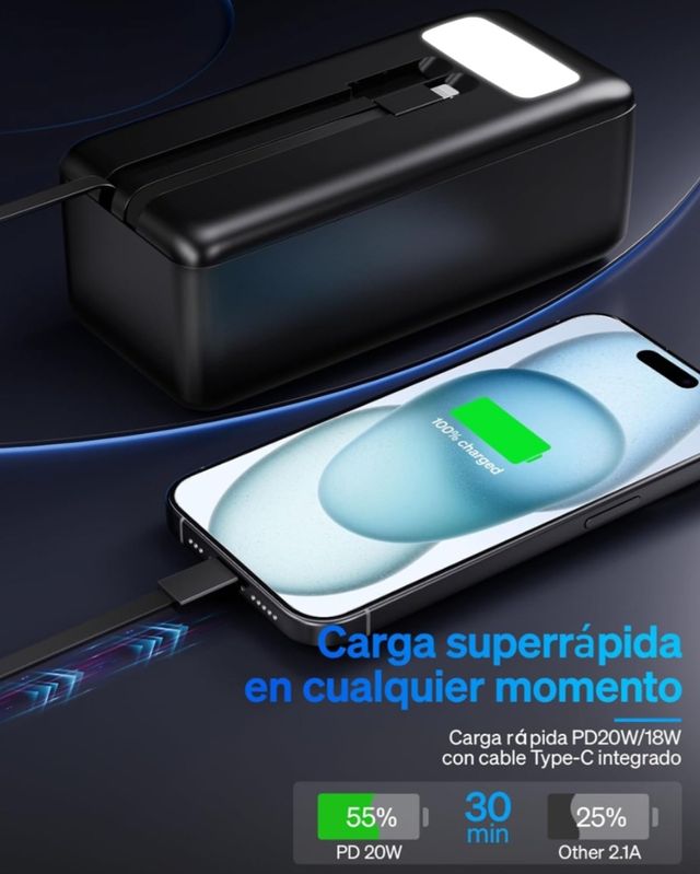 PowerBank 50000mAh - Carga Rápida