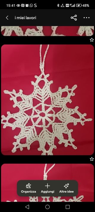 Fiocco di neve uncinetto Natale