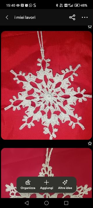 Fiocco di neve uncinetto Natale