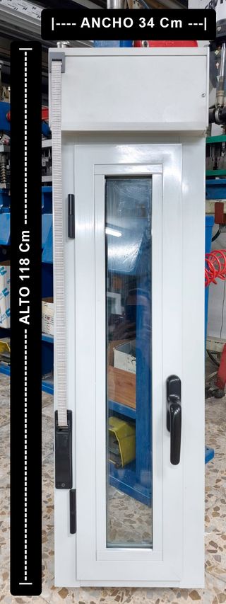 3 Ventanas abatibles de aluminio de 34 x 118