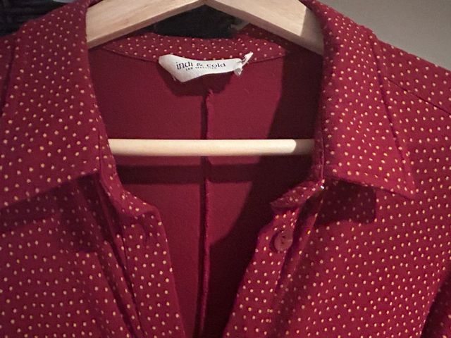 Vestido largo lunares Indi & Cold rojo oscuro