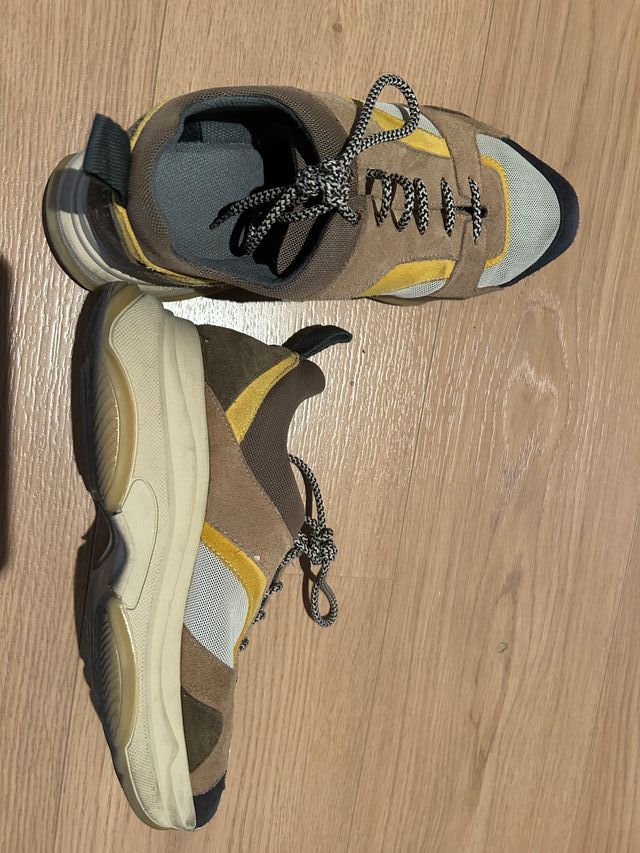 Zapatillas Indi&Cold marrón-amarillo