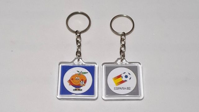 Lote 2 portachiavi Renfe Spagna mondiale 82 naranjito