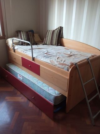 Cama nido infantil - madera y metal