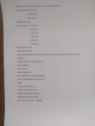 Material CrossFit, musculacion